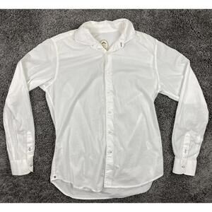 Ganesh Shirt Mens White Stretch Button Front Size XL